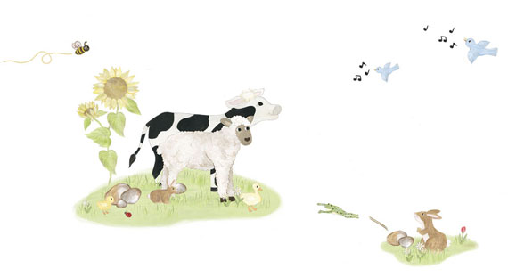Lamb & Cow Farm Animal Wall Decals