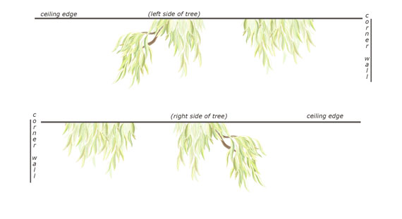 Mini Willow Tree Border - Wall Decals