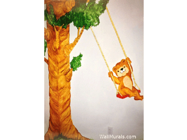 teddy bear wall painting