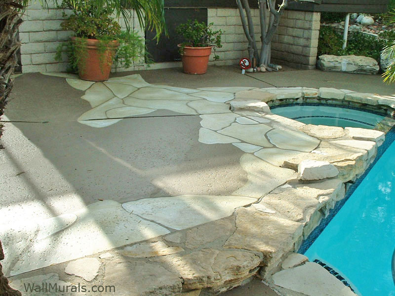 Cement Painted to Look like Stones