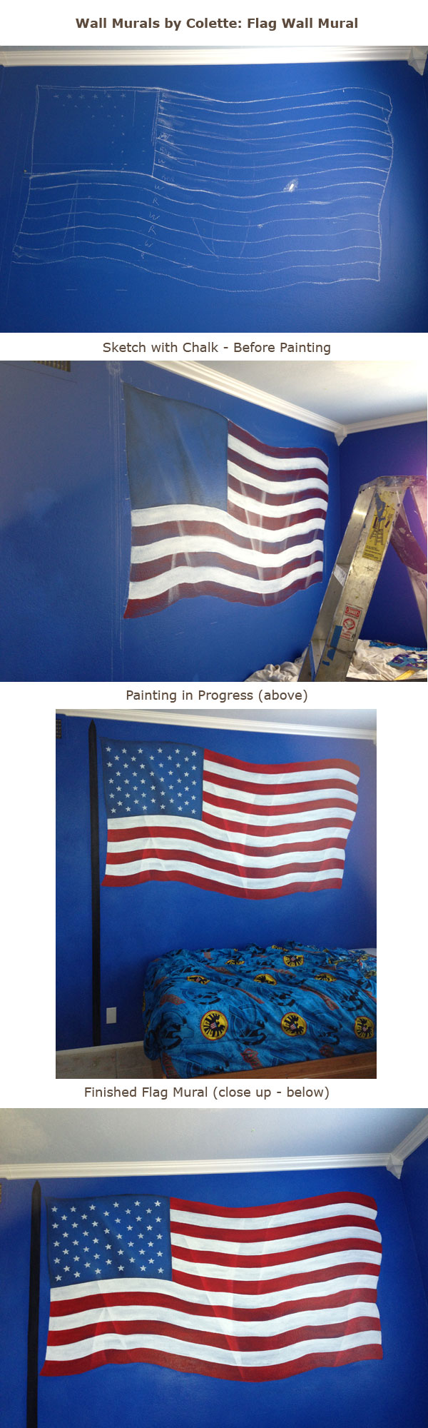 Flag Wall Mural in Progress