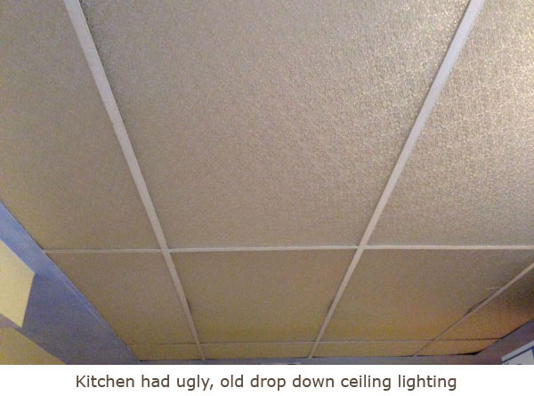 Old Dated Kitchen Ceiling before Remodel