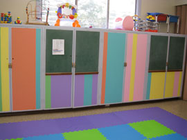 Painted Cabinets in Preschool