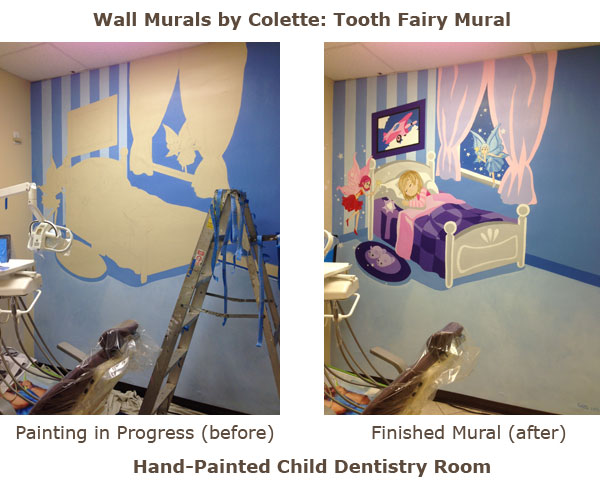 Tooth Fairy Wall Mural in Progress