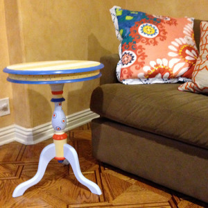 Colorful Hand-Painted End Table