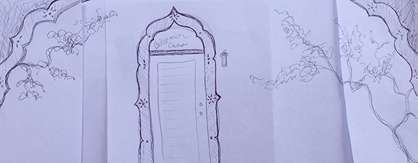 Mural Sketch of Moroccan Doorway Arch