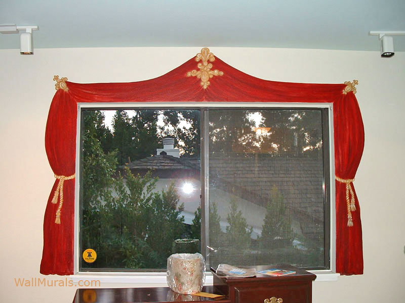 Painted Curtain around Window