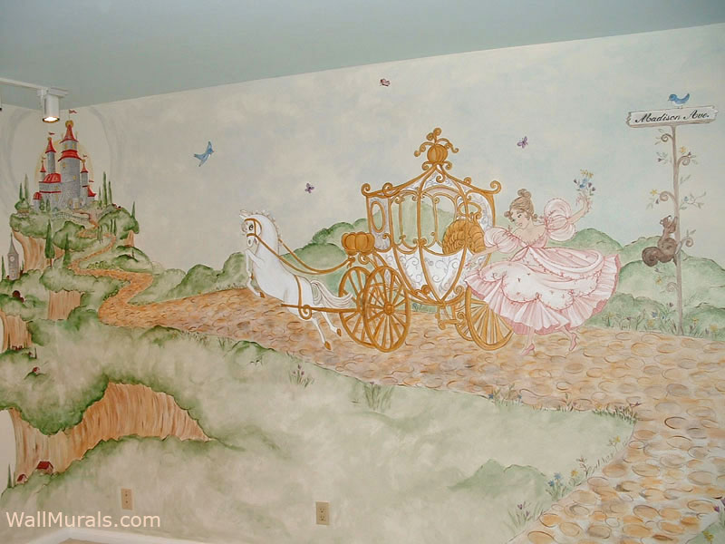 Castle Wall Mural with Princess