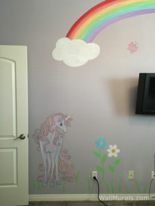 Unicorn Mural with Rainbow