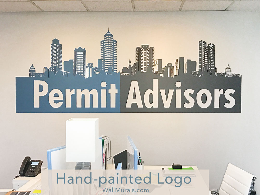 Painted Logo on Interior Walls of Office - Mural