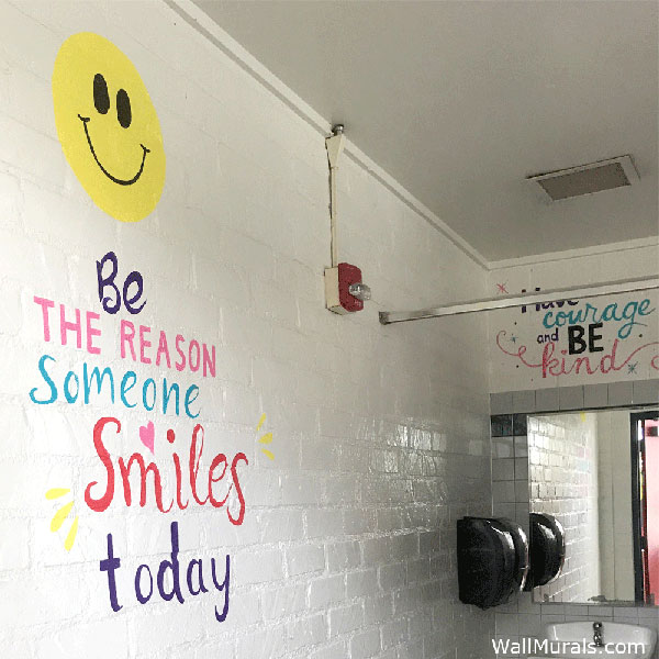 Painted Inspirational Quote - School Bathroom