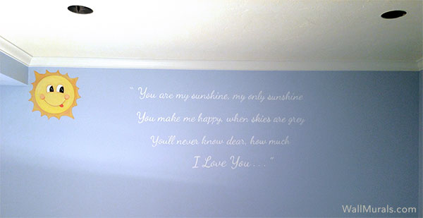 Hand Lettering on Wall of Baby Room