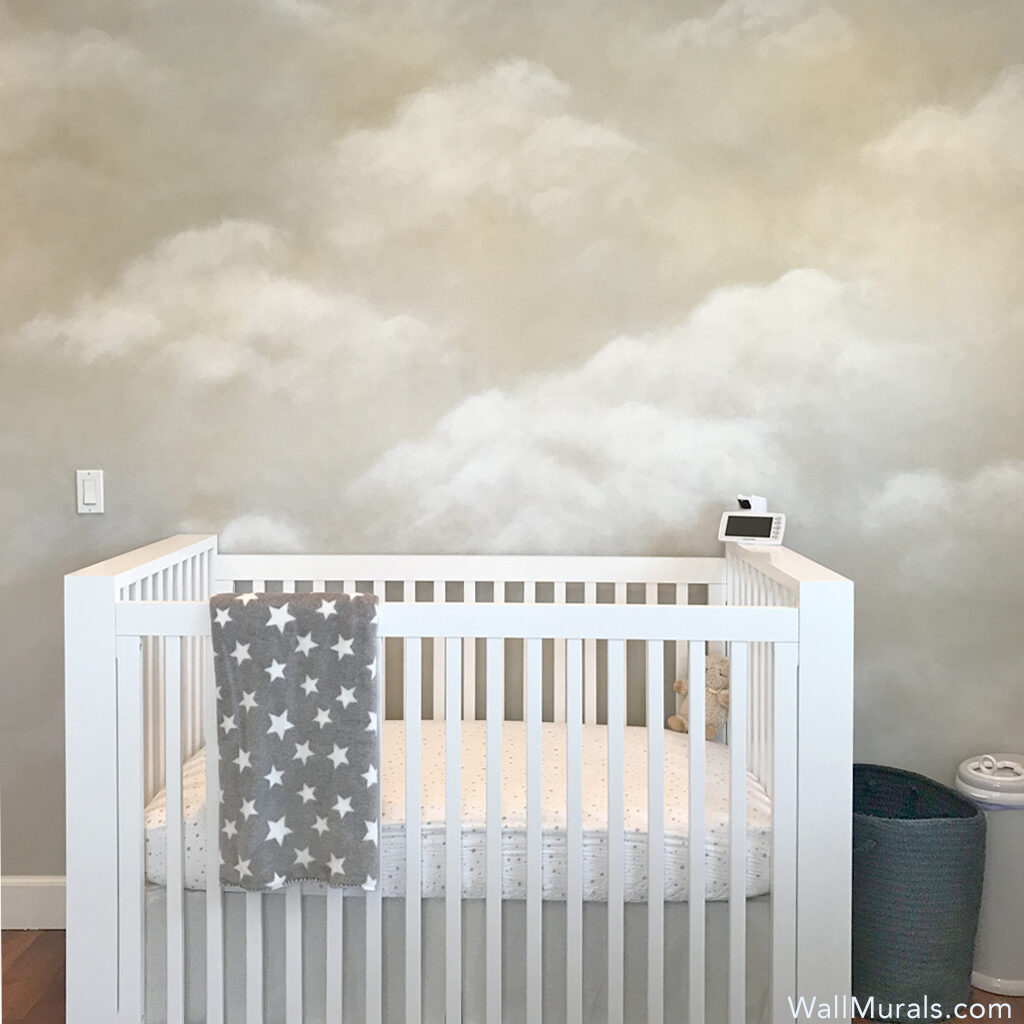 Neutral Clouds Baby Room Painting