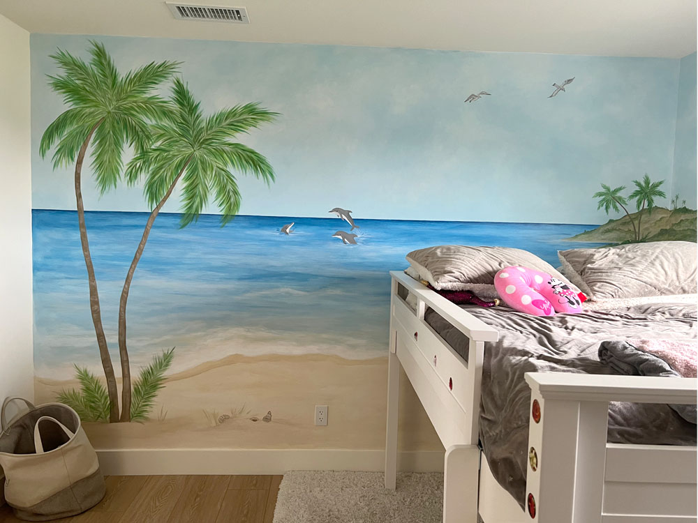 Hand-Painted Ocean Theme Wall Murals