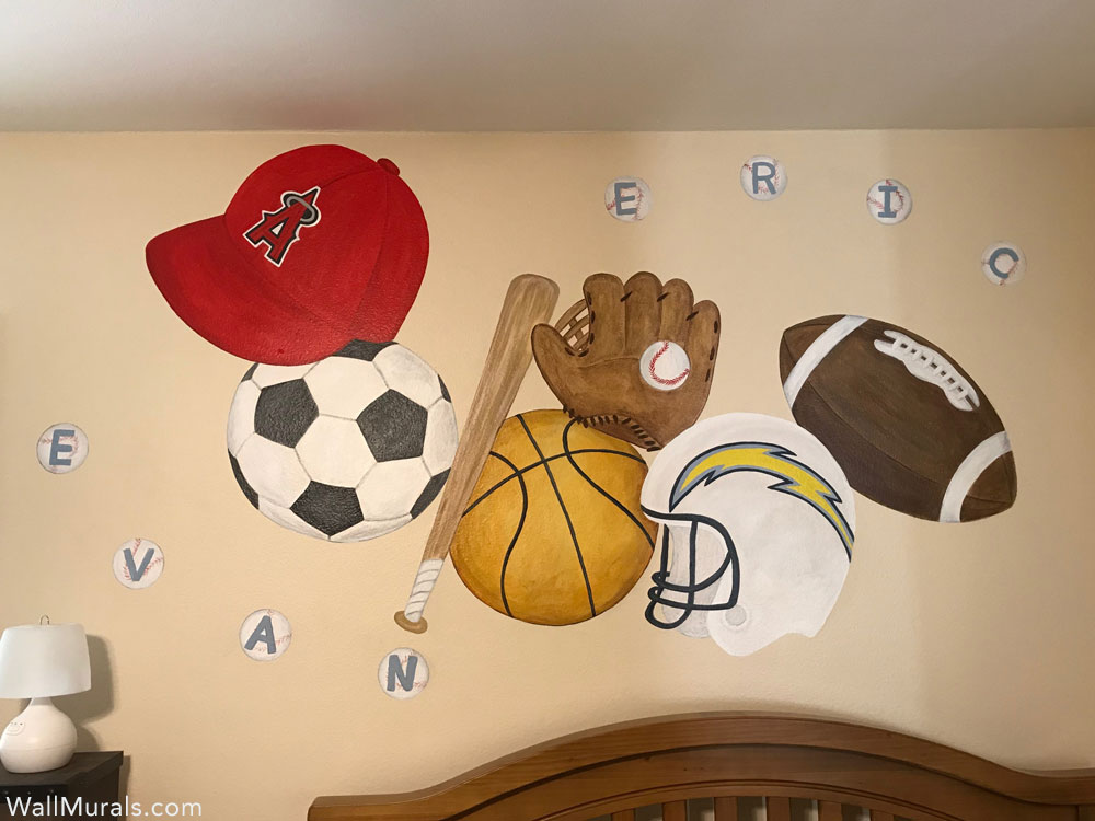 Hand-Painted Sports Wall Murals